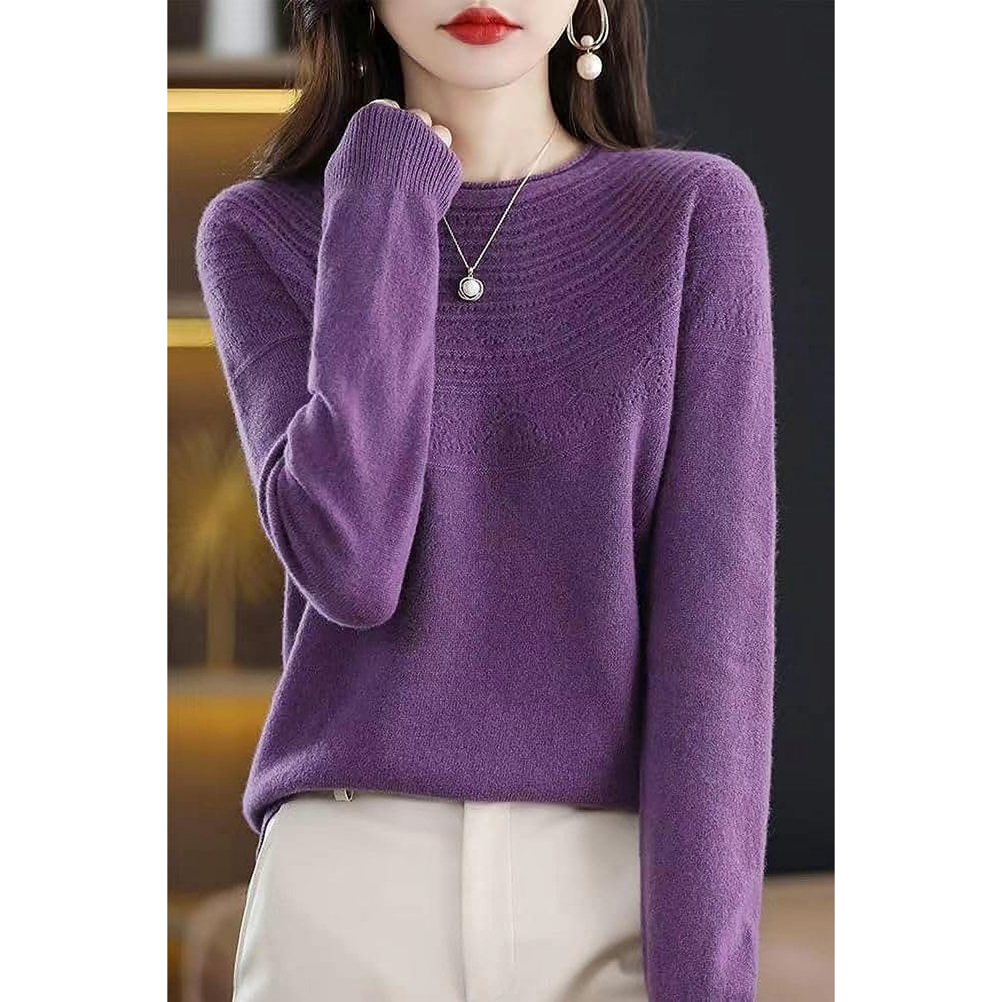 Purple merino wool sweater hotsell