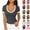 #02 Gray, variant on Ribbed T Shirts for Women Color Block Trim V Neck Low Cut Short Sleeve Tops Slim Fit Stretchy Daily Casual Summer Tees,L,#02 Pink