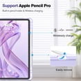 thumbnail image 5 of Fintie SlimShell Case for iPad Air 13-inch (M3) 2025, (M2) 2024 - Lightweight Soft TPU Translucent Frosted Back Cover with Pencil Holder, Lilac Purple, 5 of 10
