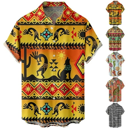 

Big & Tall Men Collared T-Shirts Tropical Summer Tops for Men Women