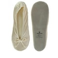 thumbnail image 3 of isotoner Satin Women's Ballerina Slippers Color: Cream Size: MEDIUM, 3 of 4