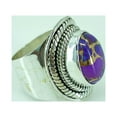 thumbnail image 6 of Navya Craft Purple Copper Turquoise 925 Sterling Silver Handmade Women Statement Ring Size 7.5, 6 of 6