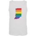 thumbnail image 1 of Indiana LGBT Gay Pride Rainbow White Adult Tank Top, 1 of 1