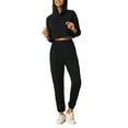 thumbnail image 2 of Conjuntos de sudaderas y pantalones de chándal para mujeres INSPIRE CHIC, sudadera corta y joggers largos XL en negro, 2 of 6