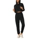 thumbnail image 2 of Conjuntos de sudaderas y pantalones de chándal para mujeres INSPIRE CHIC, sudadera corta y joggers largos XL en negro, 2 of 6