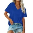 thumbnail image 3 of SHITINN Womens T Shirts V Neck Short Sleeve Summer Tops Casual Basic Tees 2025 Trendy Womens Short Sleeve Blouses Women Shirts Tops for Women Trendy Summer, 3 of 9