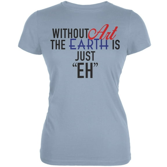 Without Art Light Blue Juniors Soft T-Shirt - Small