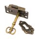 thumbnail image 2 of 2 piezas de cerradura de puerta de gabinete antiguo - Rojo antiguo, juego de cerradura antigua - Cerradura decorativa con llaves y tornillos - para buzones, casilleros, gabinetes, caja de herramient, 2 of 2