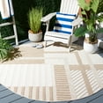 thumbnail image 4 of SAFAVIEH Global Amable Abstract Indoor/Outdoor Area Rug, Beige/Light Beige, 5'3" x 5'3" Square, 4 of 5