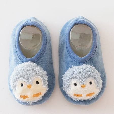 

Aayomet Shoes for Boys Cartoon Soft Bottom Baby Toddler Shoes Easy To Crawl Baby Warm Floor Socks Shoes (Blue 9 Toddler)