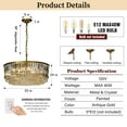 thumbnail image 3 of 5 Lights 24" Modern Glam Gold Crystal Chandelier, 3 of 7