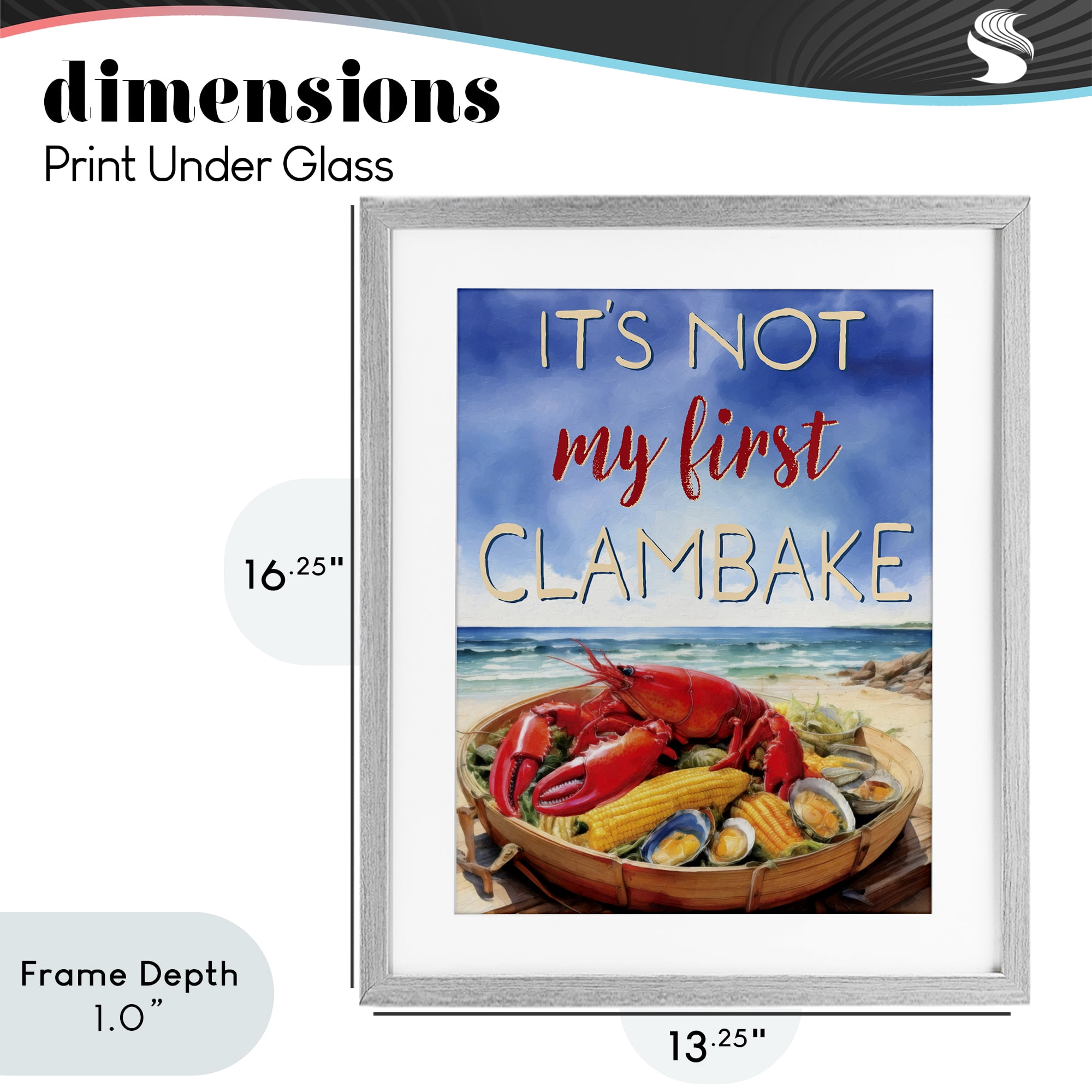 Stupell Industries Not My First Clambake Gray Framed Print Under Glass, design by Grotto Studios