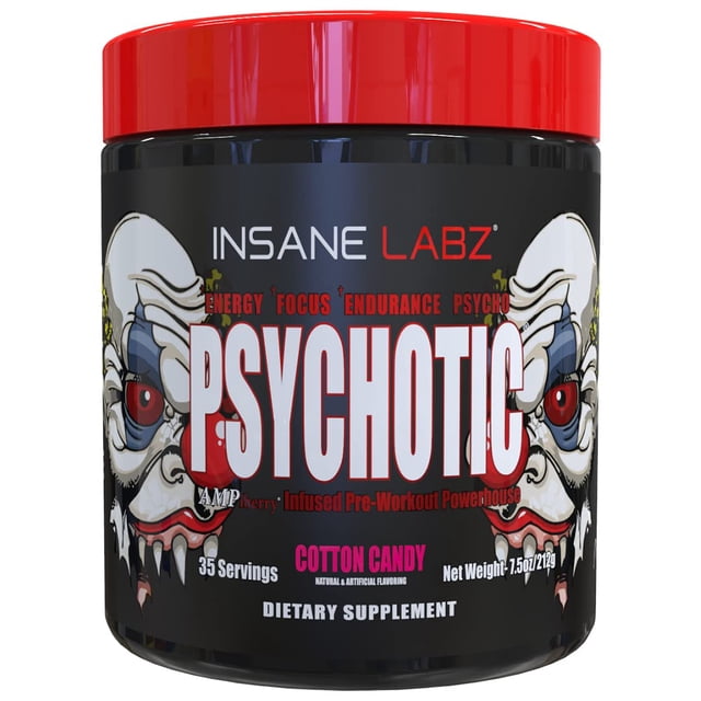 Polvo para antes del entrenamiento Insane Labz Psychotic 875 g (algodón de azúcar)