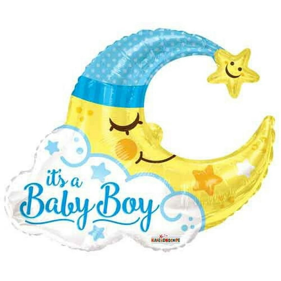 36" IT'S A BABY BOY Moon Balloon   Large Shape Foil Mylar Balloon  Party Supplies Decorations Foil Mylar Balloon