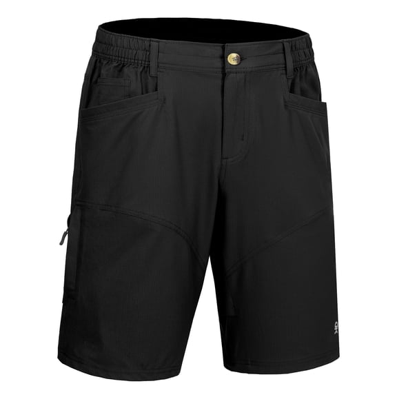 Little Donkey Andy Men's Hiking Cargo Shorts with 9 Pockets Lightweight Water-resistant Quick Dry Golf Travel Shorts Black S