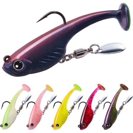TRUSCEND Easy Catch Shadtale with BKK Branded Hook Unique Vibrating Swim and Trembly Jigging Action for More Bites Durable TPE Soft Fishing Lures for Bass Crappie Trout Walleye Keep Separately