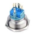 thumbnail image 4 of Interruptor pulsador metálico LED azul de 30 mm, cabezal plano de 12 V, 1 NA 1 NC Restablecimiento automático, 4 of 7