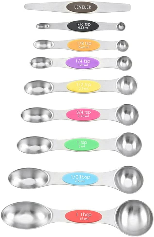 Measuring Spoons Set Stainless Steel, Stackable Metal