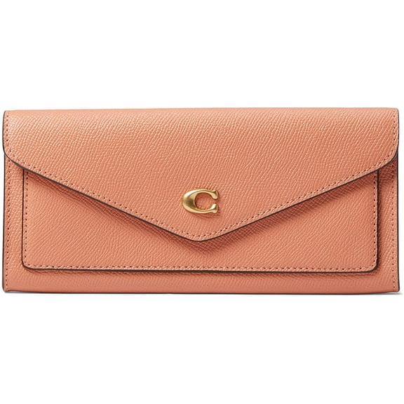 COACH Cross Grain Leather Wyn Soft Wallet One Size Light Coral