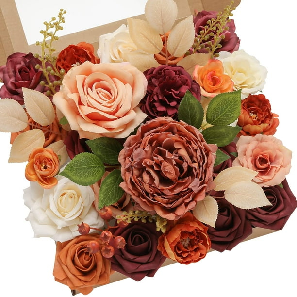 Set de 2 Flores Artificiales Serwalin Caléndula Naranja Otoño