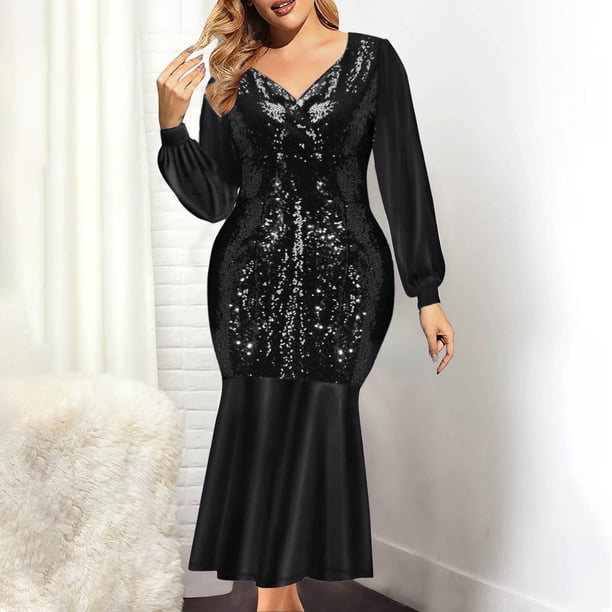 Womens Dress Petite Summer Dresses for Women Petite Length Women Sexy Fall  Long Sleeves Round Neck Irregular Lace Loose Adult Female Clothes Black  Size XXL - Walmart.ca