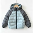 thumbnail image 2 of Bovxnpu Girls Down Jackets Kids Padded Jacket Long Sleeve Hooded Zip Pocket Warm Coat Outfits, 2 of 6