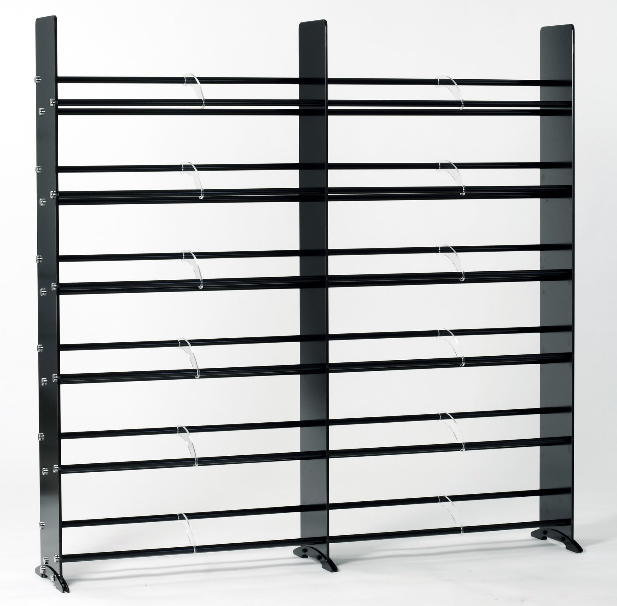TransDeco Glass Multimedia CD/DVD Rack for 792 CD 552 DVD, Black