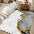 thumbnail image 5 of Gray Gold Marble 3'x5' Washable Rug, Modern Abstract Marble Crack Texture Non-Slip Area Rugs for Entryway Kitchen Classroom, StainResistant Dorm Throw Carpet, Low Pile Soft Indoor Floor Mat, 5 of 9