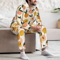 thumbnail image 7 of Naloa Peach1 Men’s Pajamas Set - Long Sleeve Button Down Sleep Shirt and Pajama Bottoms Sleepwear Set-Small, 7 of 7