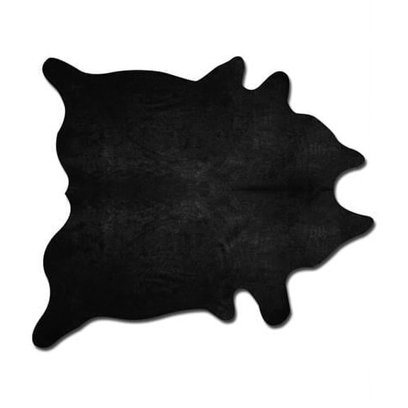 0.25 x 6 x 7 in. Geneva Cowhide Rug Black