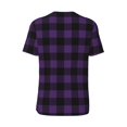thumbnail image 3 of Rocae Purple Black Plaid for Breathable Men's Baseball T-Shirt Fashionable Casual Baseball Jersey, Moisture-wicking Sportswear Large, 3 of 9