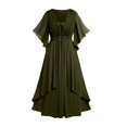 thumbnail image 1 of Heisall Robe Gothique Médiévale pour Femme, Manches Évasées Victoriennes, Chiffon à Volants, Formelle, Mère de la Mariée, Maxi, Invitée de Mariage, 1 of 7