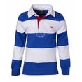 thumbnail image 4 of Sportoli Polo Rugby à Manches Longues à Larges Rayures en Coton 100 % pour Grands Garçons - Roya/blanc (Taille 10), 4 of 7