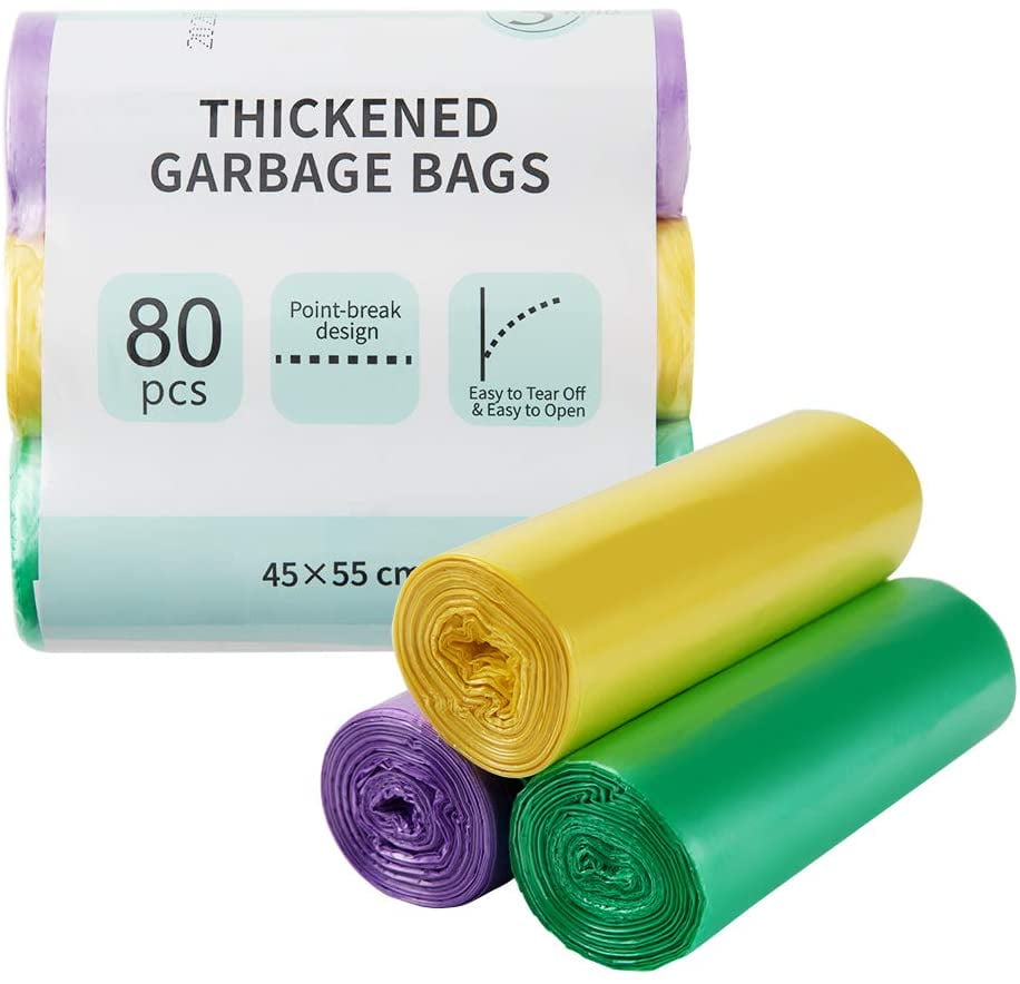 Black Kitchen,Picnic,Office,Bedroom,Car Little garbage bags for Bathroom Knemksplanet 5 Rolls 100 Counts 4 Gallon Handle-Tie Small Trash Bag 