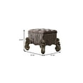 thumbnail image 4 of Benzara Traditional Style Wood and Poly Resin Vanity Stool, Gray, 4 of 4