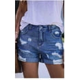 thumbnail image 5 of HLSOHJP Summer New Mid Waist Ripped Curled Denim Shorts For Women Fashion Casual High Stretch Straight Jeans Shorts S-2XL Drop Ship, 5 of 6