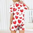 thumbnail image 4 of Uaswgudfs Women's Valentine's Day Pajama Set Button Front Short Sleeve Heart Print Sleepwear Loungewear Nightwear for Women, 4 of 8