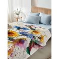 thumbnail image 5 of Twin XL Flat Sheet 66"x102", Hummingbird Soft Lightweight Bedding Flat Sheets Only, Spring Vintage Oil Painting Sunflowers Beige Brushed Microfiber Top Bed Sheet, Breathable StainResistant Bedsheets, 5 of 9