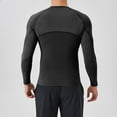 thumbnail image 3 of VSSSJ Men's Compression Shirt Slim Fit Long Sleeve Athletic Workout T-Shirts Stretch Breathable Basic Sport Undershirt Shirt Tops Black XXL, 3 of 6