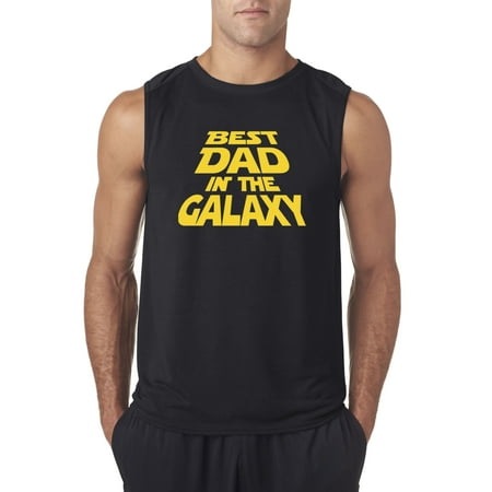 Trendy USA 715 - Men's Sleeveless Best Dad in The Galaxy Star Wars Opening Crawl Large (Best Openings For Black)