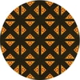 thumbnail image 1 of Ahgly Company Indoor Round Patterned Black Bean Brown Area Rugs, 3' Round, 1 of 6