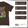 thumbnail image 4 of Tee Hunt Stare of The Wolf T-Shirt Dean Russo Colorful Neon Animal Men's Tee, Brown, 5X-Large, 4 of 5