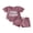 Purple, variant on BemeyourBBs Newborn Baby Girls Little Sister Outfits Infant Girl Summer Clothes Waffle Knit Letter Embroidery Short Sleeve Romper and Elastic Waist Shorts Set