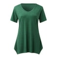 thumbnail image 6 of Mittory Women's V Neck T Shirts Casual Side Split Short Sleeve Casual Loose Tunic Tees, 6 of 7
