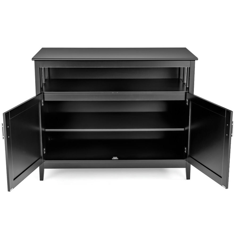 Finihen Kitchen Storage Cabinet, Buffet Sideboard, Modern Practical Wooden Kitchen Lockers with Large Storage Space, for Dining Room, Kitchen, Living Room, Black Finihen Kitchen Storage Cabinet, Buffet Sideboard, Modern Practical Wooden Kitchen Lockers with Large Storage Space, for Dining Room, Kitchen, Living Room, Black