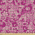 thumbnail image 2 of Ambesonne Pink Fabric by the Yard Upholstery, Floral Design Illustration Art, 3 Yards, Magenta Pastel Pink Blush, 2 of 5