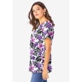 thumbnail image 4 of Roaman's Women's Plus Size Ultimate Cotton Crewneck Short Sleeve Swing Tee, 4 of 6