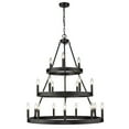 thumbnail image 2 of Golden Lighting Alastair 18-light 3-tier Chandelier (3+6+9) in Matte Black, 2 of 2