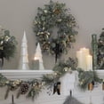 thumbnail image 4 of 28 in. Artificial Christmas Swiss Chic Wreath, Blue Berries, Gold Twigs, Pine Cones, Metal Bells, 4 of 5