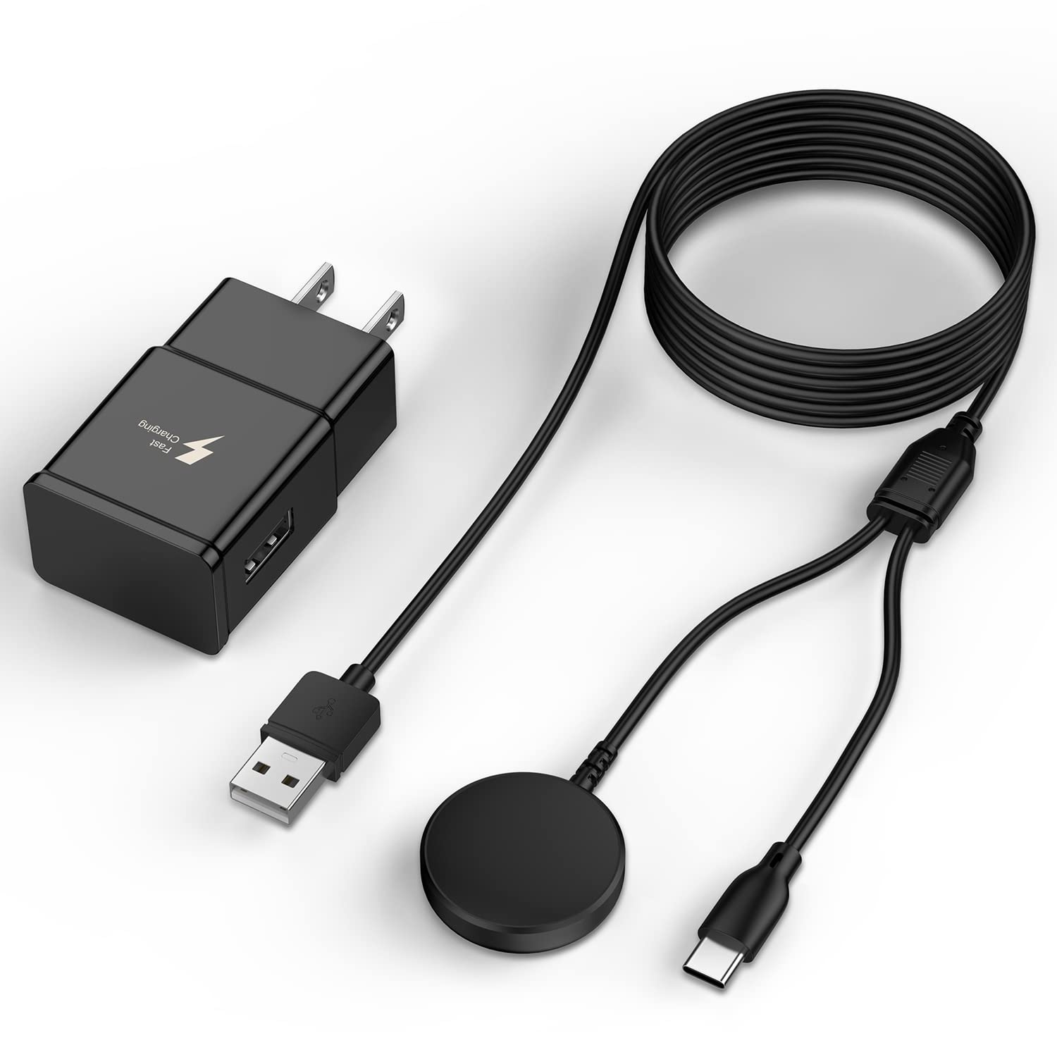 2 in 1 Samsung Watch Charger 6.6FT/2M Galaxy Watch Charger Cable with 18W USB A Fast Charger Power Adapter Plug for Samsung Galaxy Watch 6/5/4/3/2/1